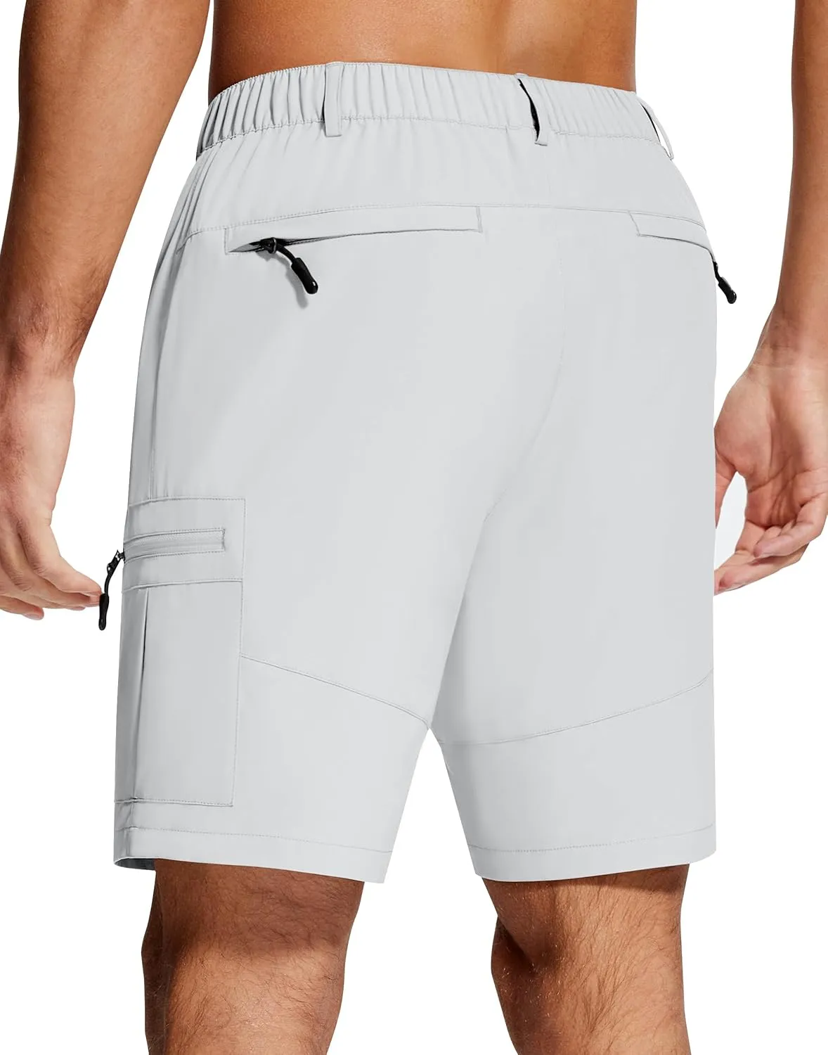 Mens Hiking Cargo Shorts 7" Inseam 6 Zipper Pockets Stretch Quick Dry Lightweight Short for Golf Casual Fishing Work