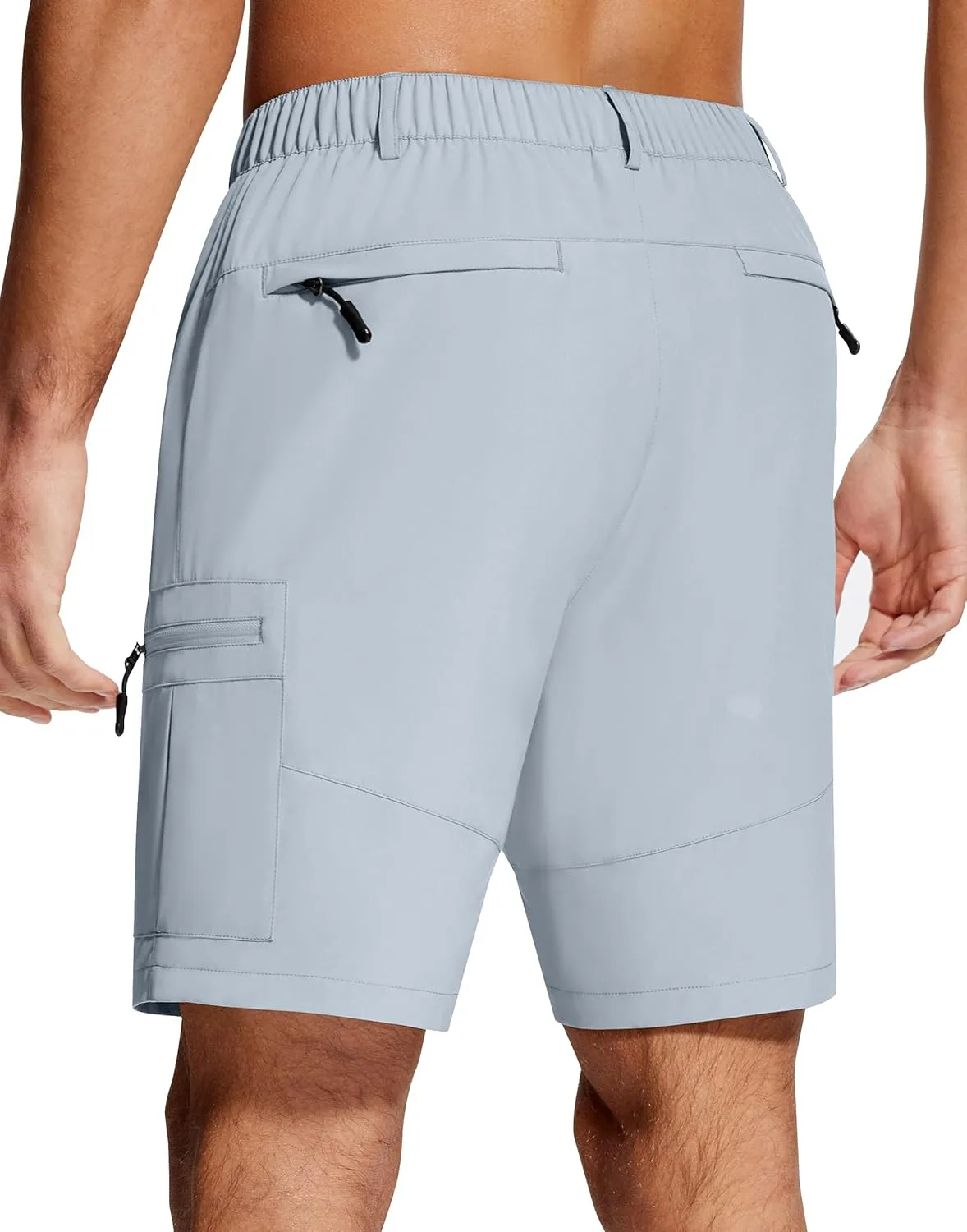 Mens Hiking Cargo Shorts 7" Inseam 6 Zipper Pockets Stretch Quick Dry Lightweight Short for Golf Casual Fishing Work