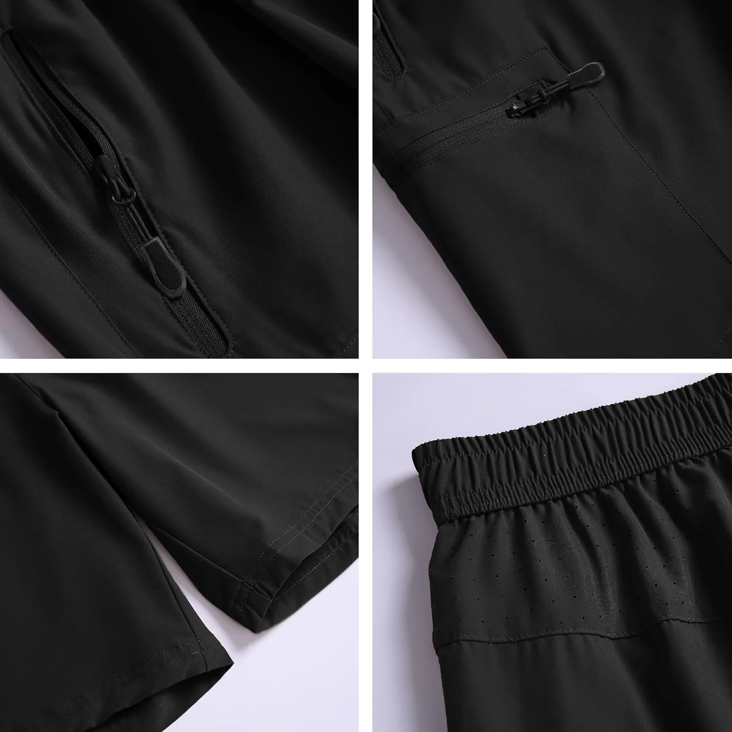 Men's Hiking Cargo Work Shorts Quick Dry Lightweight Fishing Athletic Running Workout Gym Shorts with 4 Pockets
