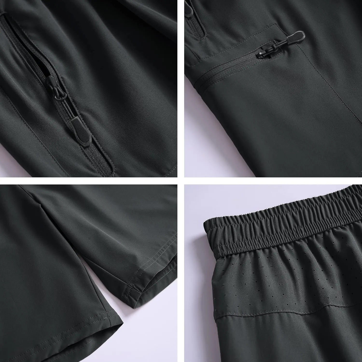 Men's Hiking Cargo Work Shorts Quick Dry Lightweight Fishing Athletic Running Workout Gym Shorts with 4 Pockets
