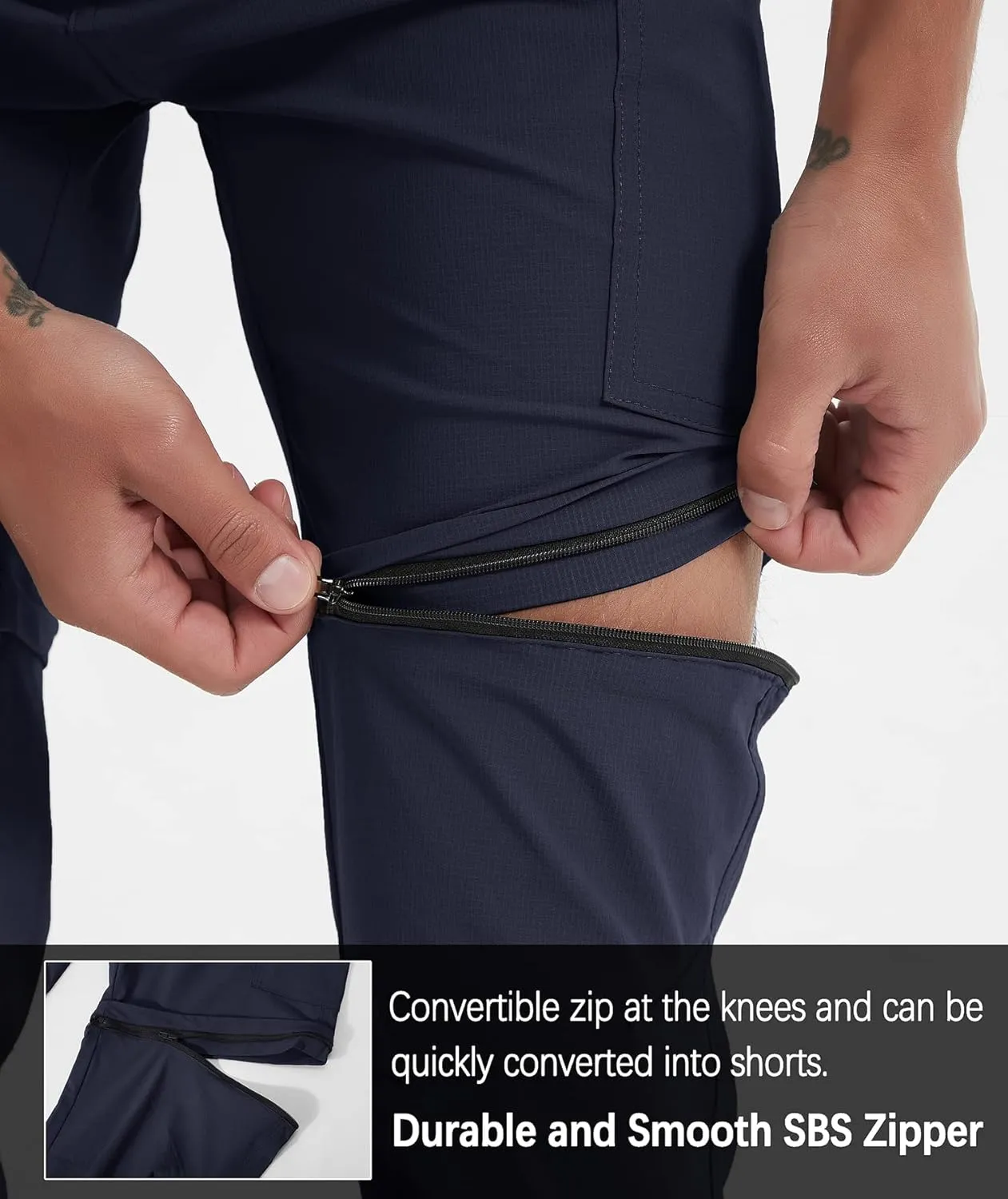 Men's Hiking Pants Convertible Zip Off Lightweight Waterproof Quick Dry Outdoor Fishing Travel Safari Camping
