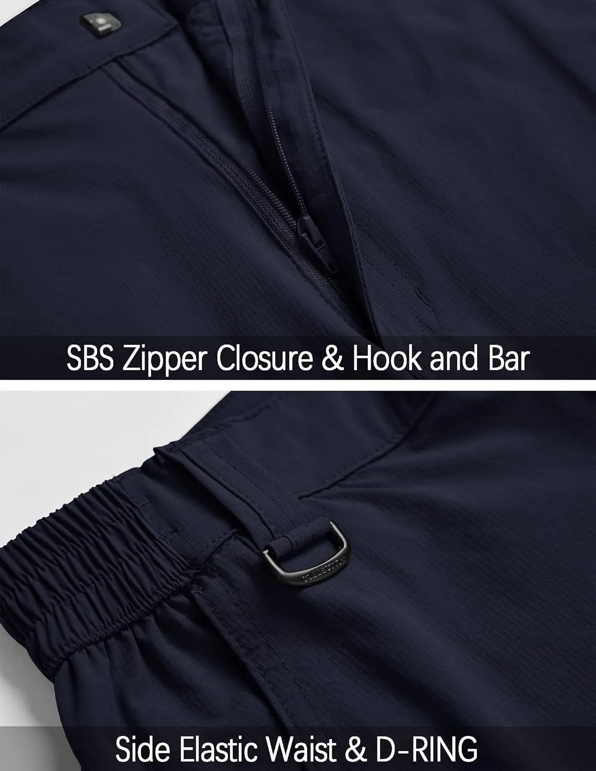 Men's Hiking Pants Convertible Zip Off Lightweight Waterproof Quick Dry Outdoor Fishing Travel Safari Camping