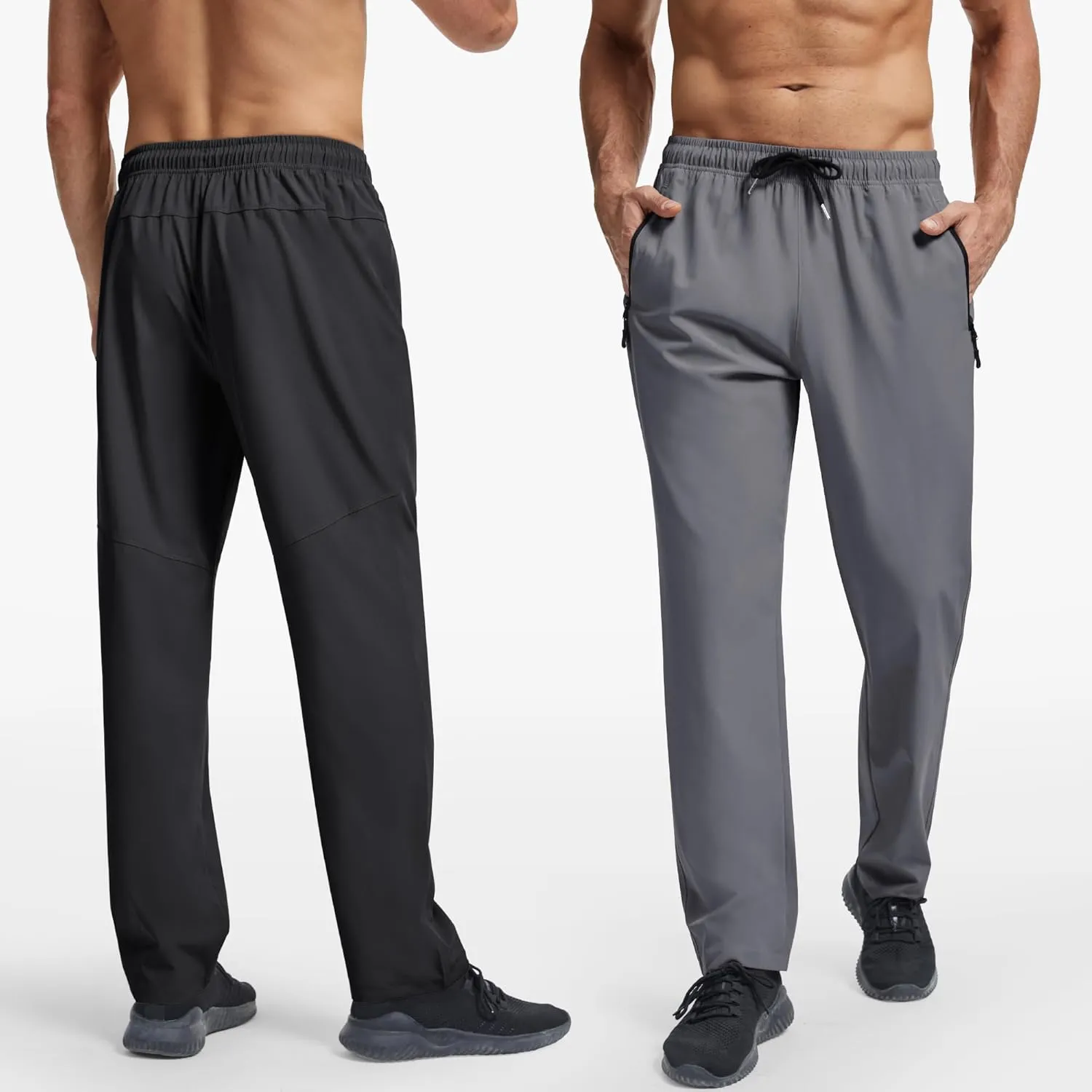 Men's Lightweight Hiking Pants Quick-Dry Stretch Outdoor Joggers with Zipper Pockets Casual Travel Athletic Sweatpant