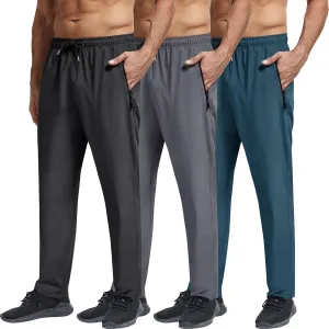 Men's Lightweight Hiking Pants Quick-Dry Stretch Outdoor Joggers with Zipper Pockets Casual Travel Athletic Sweatpant