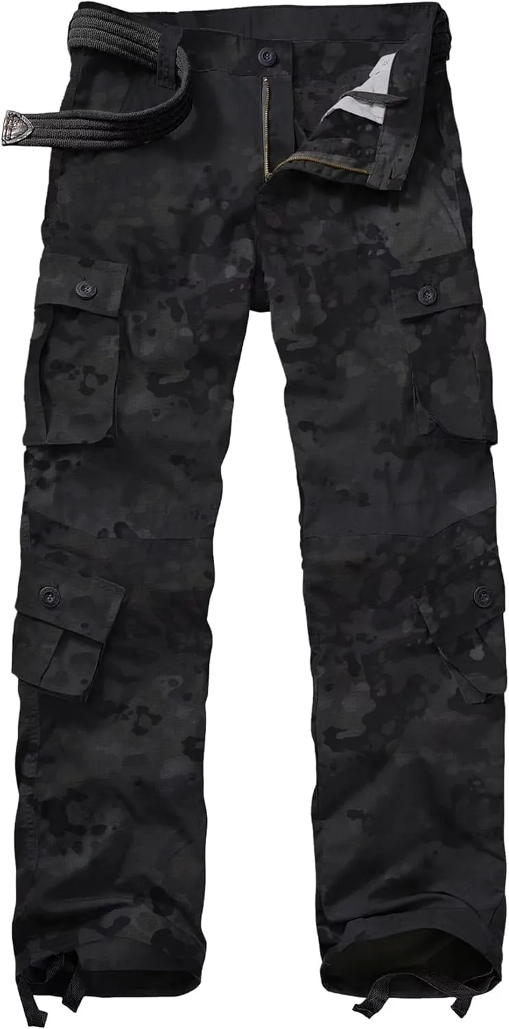 Men's Outdoor Hiking Pants, Tactical Pants Lightweight Casual Work Ripstop Cargo Pants for Men with Pockets