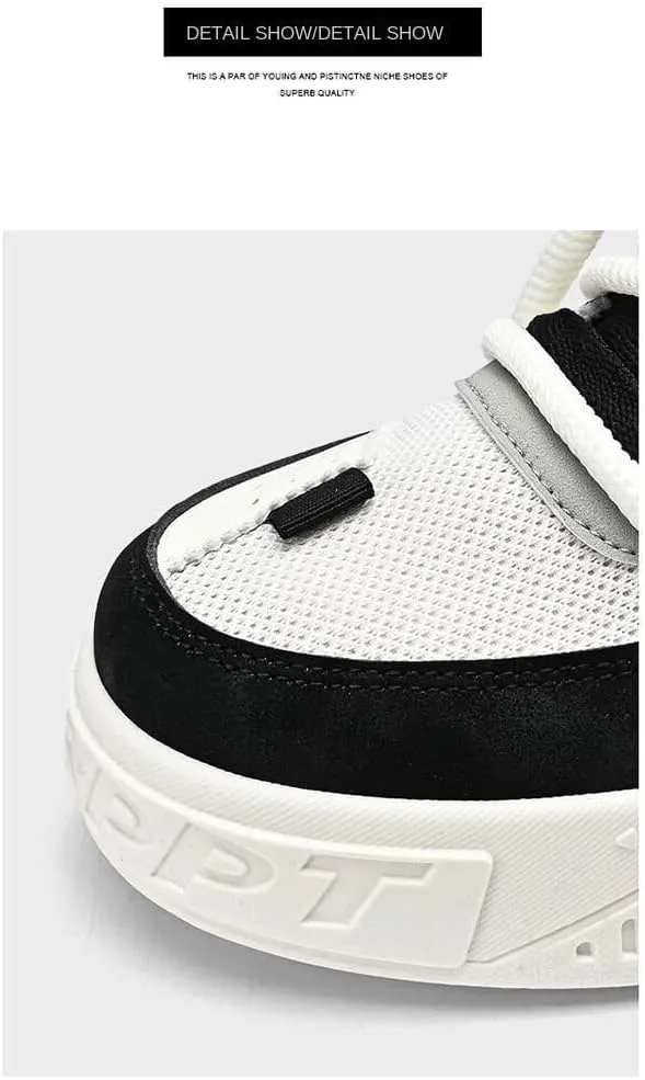 Men's Slip Into Thick Sole Shoes Fashion Double Lace Hollow Out Breathable Comfortable for All Seasons Outdoor Walking Jogging Camping