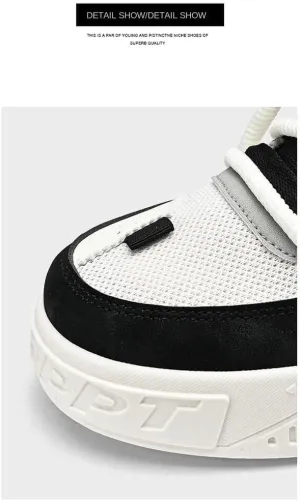 Men's Slip Into Thick Sole Shoes Fashion Double Lace Hollow Out Breathable Comfortable for All Seasons Outdoor Walking Jogging Camping