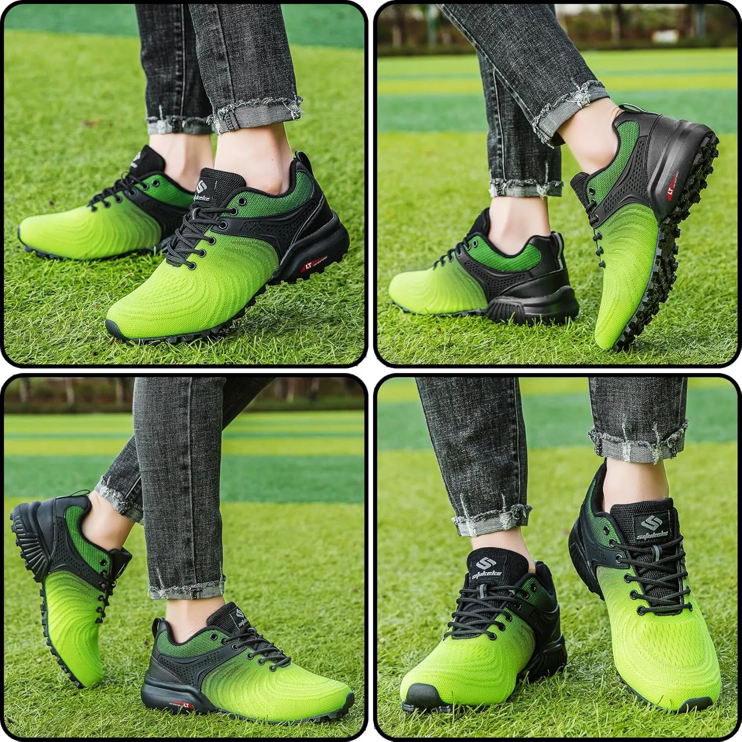 Men's Trail Running Shoes Lightweight Breathable Walking Hiking Sneakers Outdoor Athletic Tennis Cross Training Shoes