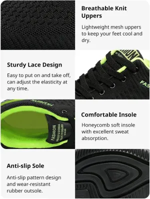 Men's Trendy Lightweight Running Shoes Comfy, Breathable, Wear-Resistant, Shock-Absorbing Lace-Ups for Outdoor Running, Walking, and Hiking
