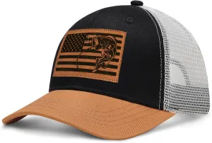Men's Trucker Hat Leather Pattern Cap Gifts for Dad Husband Father's Day Christmas Valentine's Day Birthday Gifts