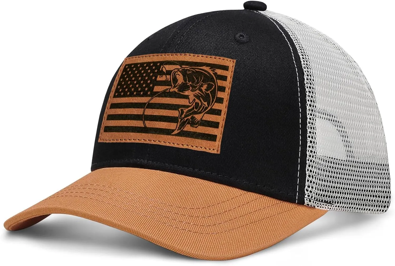 Men's Trucker Hat Leather Pattern Cap Gifts for Dad Husband Father's Day Christmas Valentine's Day Birthday Gifts