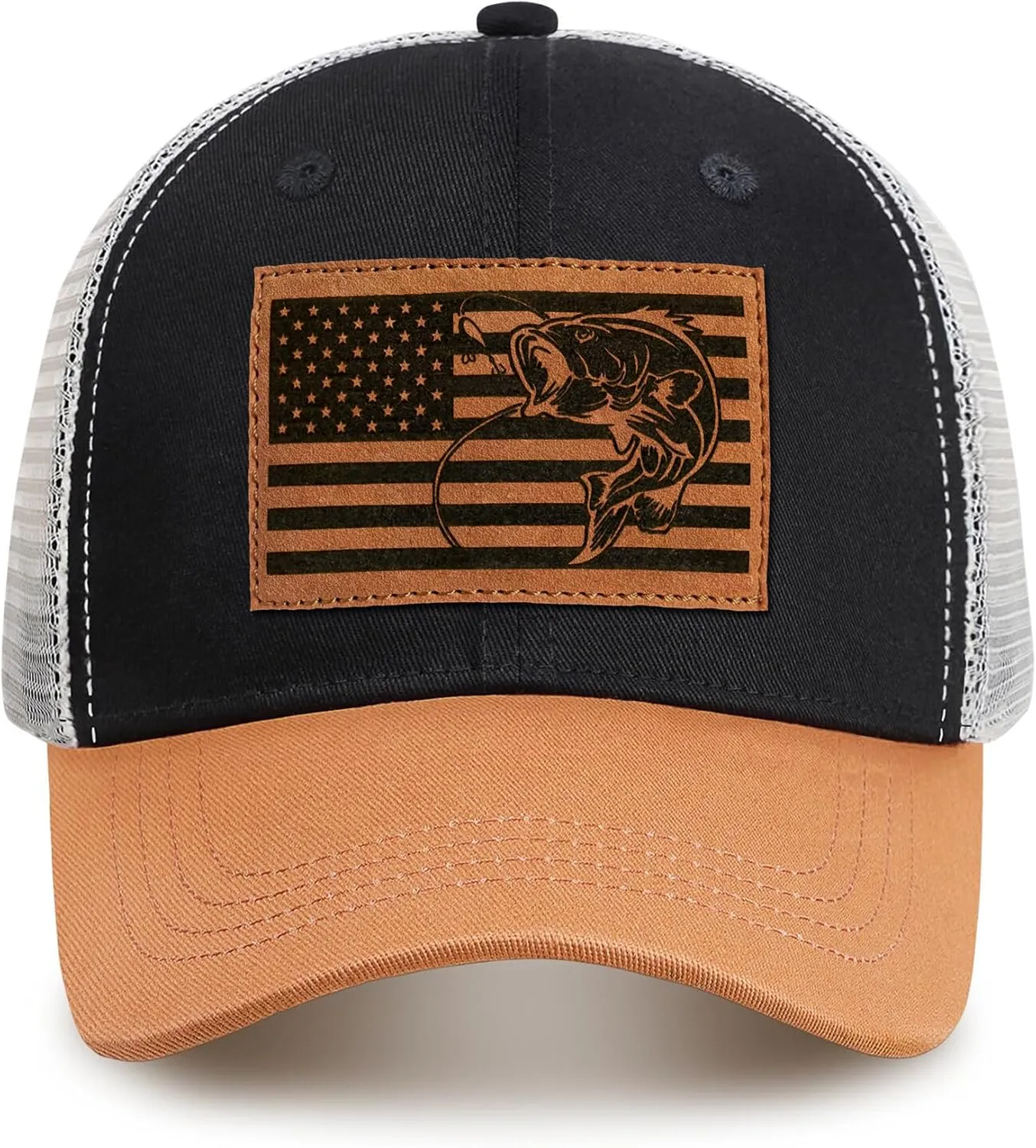 Men's Trucker Hat Leather Pattern Cap Gifts for Dad Husband Father's Day Christmas Valentine's Day Birthday Gifts