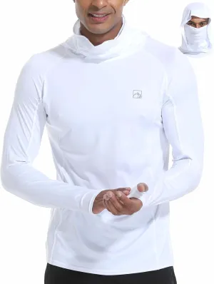 Men's UPF 50  Sun Protection Shirts UV SPF Rash Guard Long Sleeve Lightweight Hoodie Shirts Fishing Hiking Running Swim