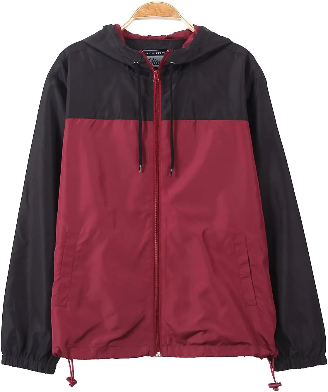 Men's Windbreaker - Lightweight, Water-Resistant, Adjustable Drawstring