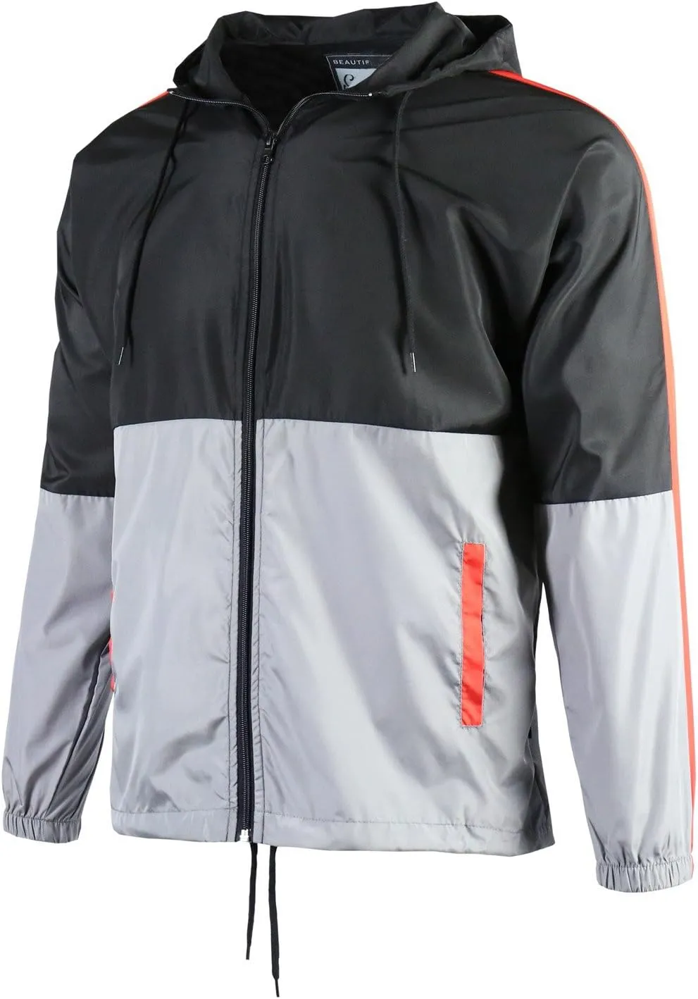 Men's Windbreaker - Lightweight, Water-Resistant, Adjustable Drawstring