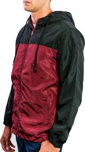 Men's Windbreaker - Lightweight, Water-Resistant, Adjustable Drawstring