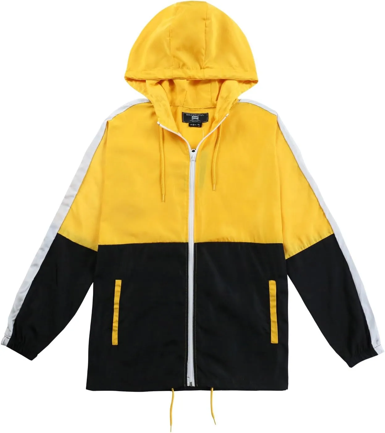 Men's Windbreaker - Lightweight, Water-Resistant, Adjustable Drawstring