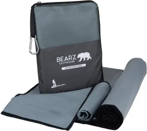 Microfiber Towel Set by BEARZ Outdoor. Microfiber Towels for Body, Workout Towel, Camp Towel, Yoga Towel, Sweat Towel, Microfiber Beach Towel, Travel Towel. Fast Drying & Compact. Free Face Towel
