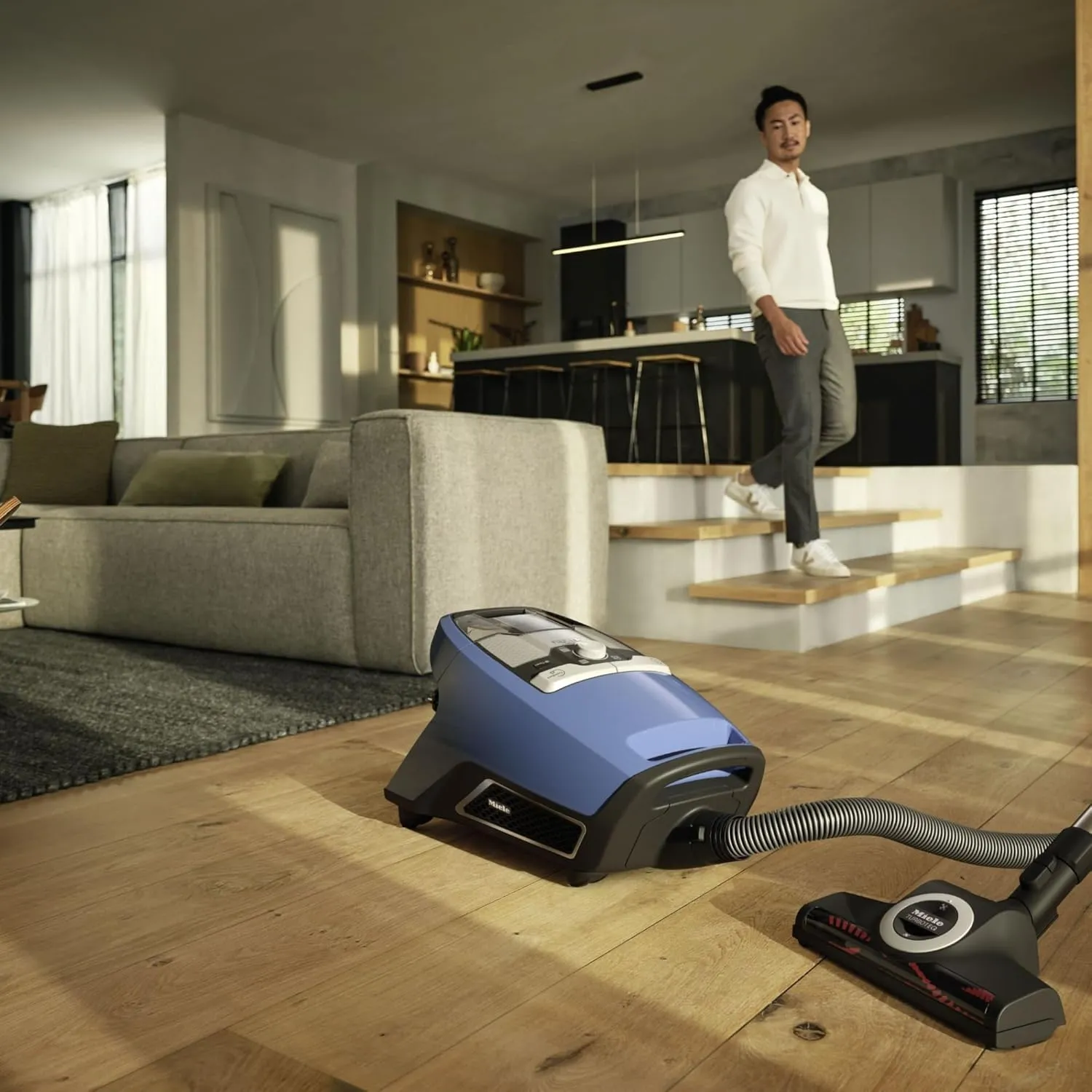 Miele Blizzard CX1 Turbo Team Bagless Canister Vacuum, Tech Blue - Portable, Household