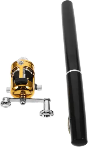 Milisten Aluminum Pen-Style Fishing Rod Compact Pocket Telescopic Pole Ice Fishing Angling Supplies Portable