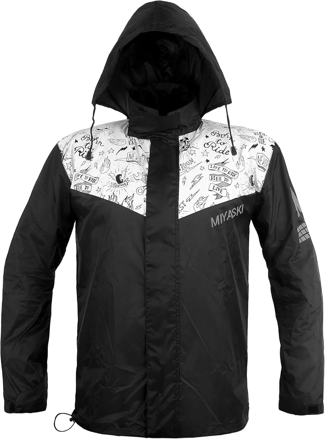 Miyaski Rain Suit Waterproof Jacket with Pants 2 Pieces Breathable Lightweight Packable Raincoat with Hooded Rain Gear Unisex