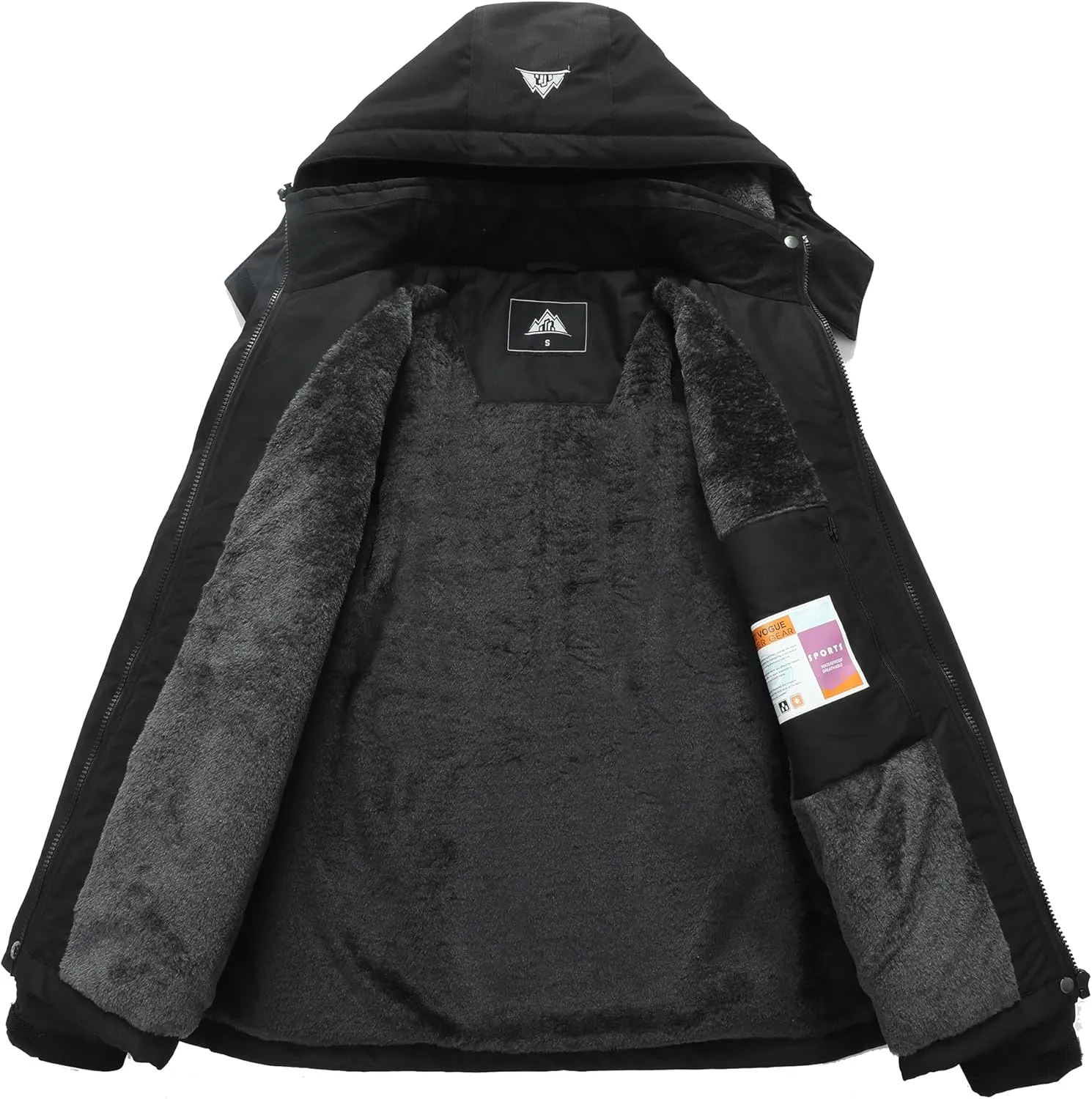MOERDENG Women's Ski Jacket Waterproof Winter Coat Hooded Snowboarding Jacket Warm Winter Jacket
