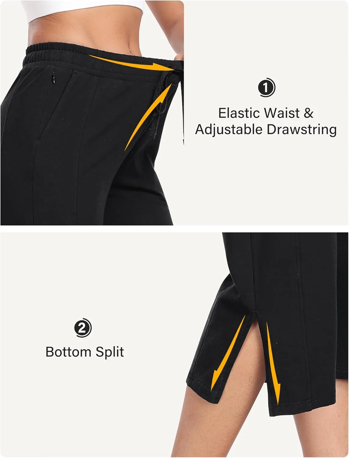 MoFiz Women's Capri Pants Wide Leg Plus Size Lightweight Quick Dry Hiking Pants Casual Loose Sweatpants Athletic Walking Yoga