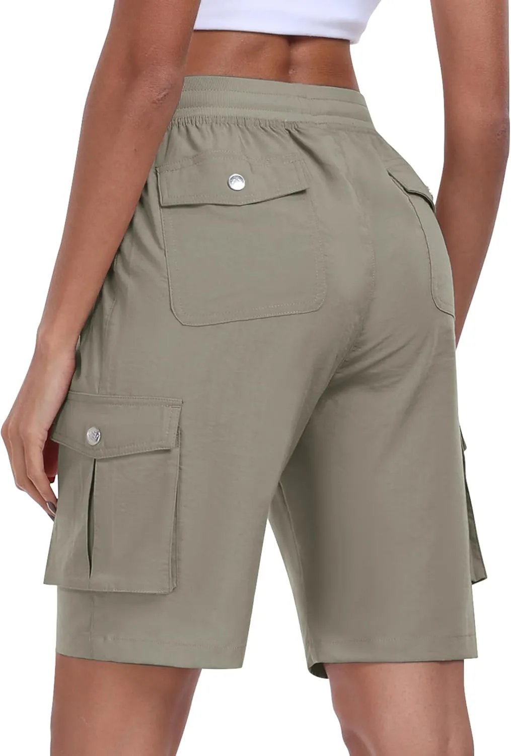 MoFiz Women's Cargo Shorts Quick Dry Athletic Shorts Lightweight Running Summer Hiking Shorts with Pockets