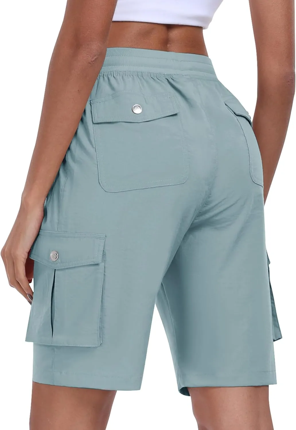 MoFiz Women's Cargo Shorts Quick Dry Athletic Shorts Lightweight Running Summer Hiking Shorts with Pockets