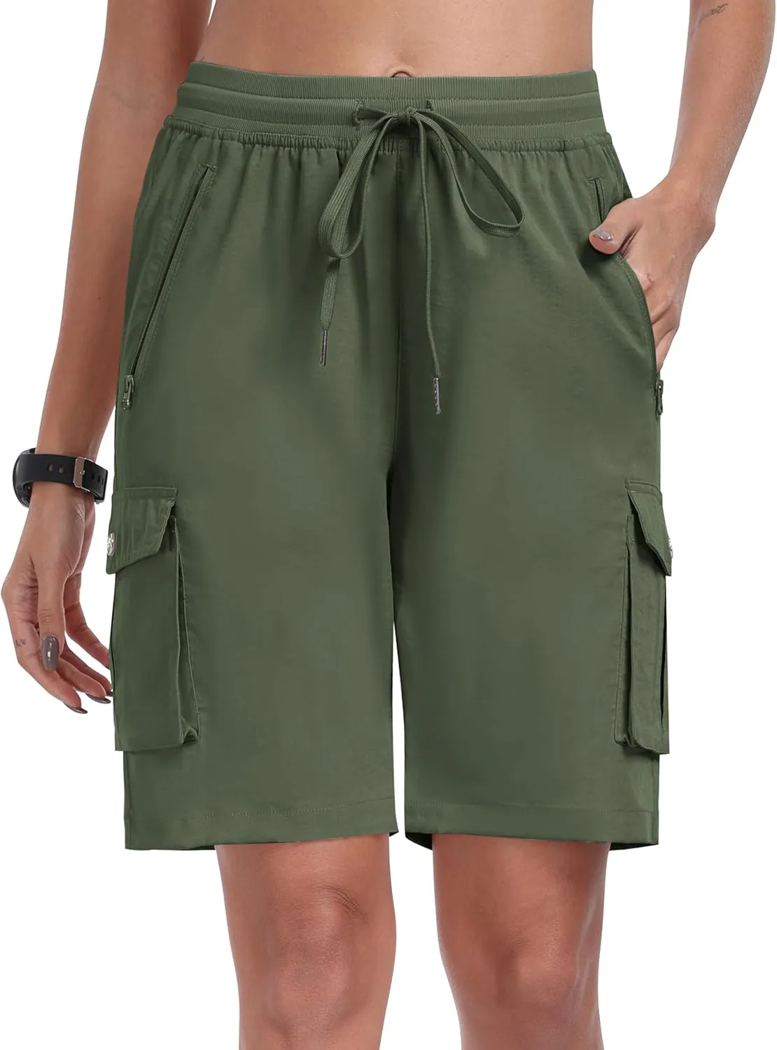 MoFiz Women's Cargo Shorts Quick Dry Athletic Shorts Lightweight Running Summer Hiking Shorts with Pockets