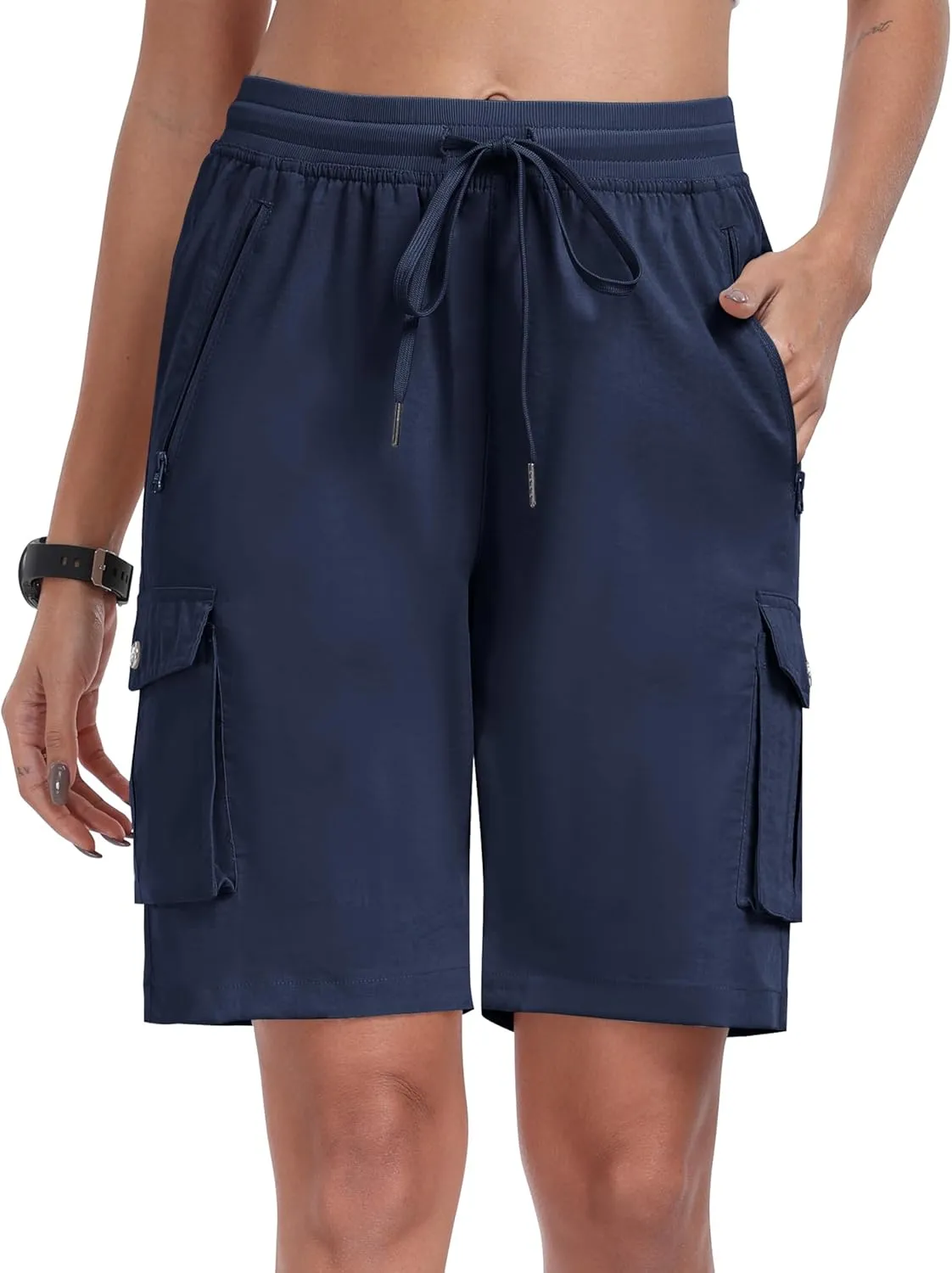 MoFiz Women's Cargo Shorts Quick Dry Athletic Shorts Lightweight Running Summer Hiking Shorts with Pockets