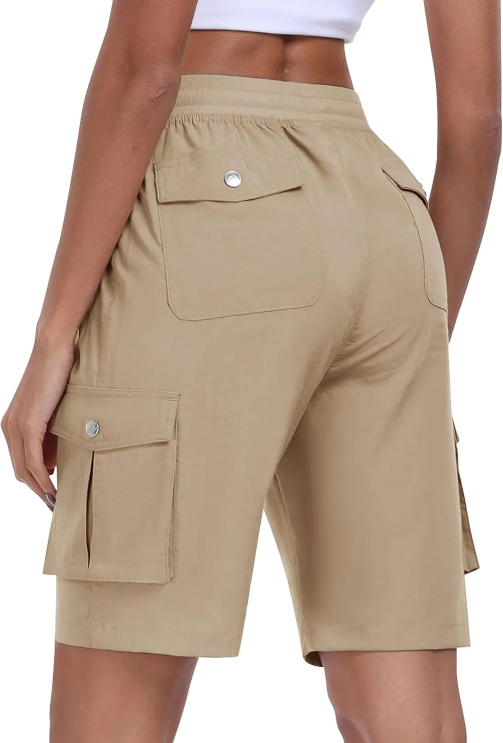 MoFiz Women's Cargo Shorts Quick Dry Athletic Shorts Lightweight Running Summer Hiking Shorts with Pockets