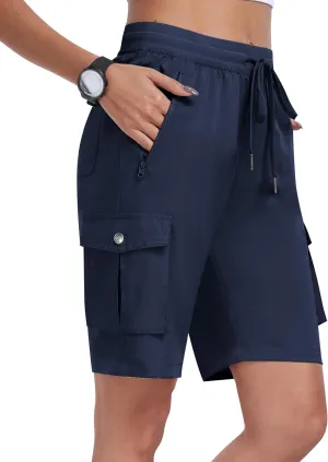 MoFiz Women's Cargo Shorts Quick Dry Athletic Shorts Lightweight Running Summer Hiking Shorts with Pockets