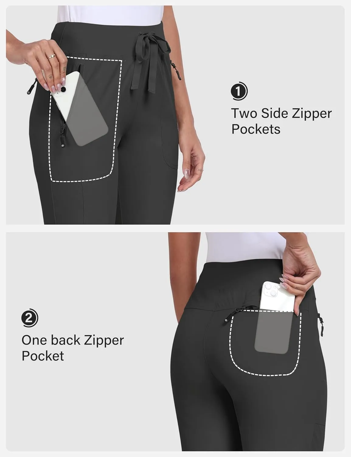 MoFiz Women's Hiking Pants Lightweight Outdoor Quick Dry Travel Joggers Water Resistant Athletic Pants Zipper Pockets