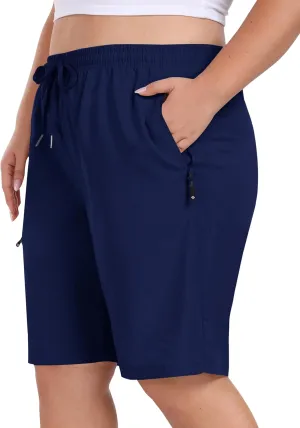 MoFiz Women's Plus Size Shorts Hiking Cargo Shorts Quick Dry Golf Active Shorts Lightweight Summer Shorts with Pockets