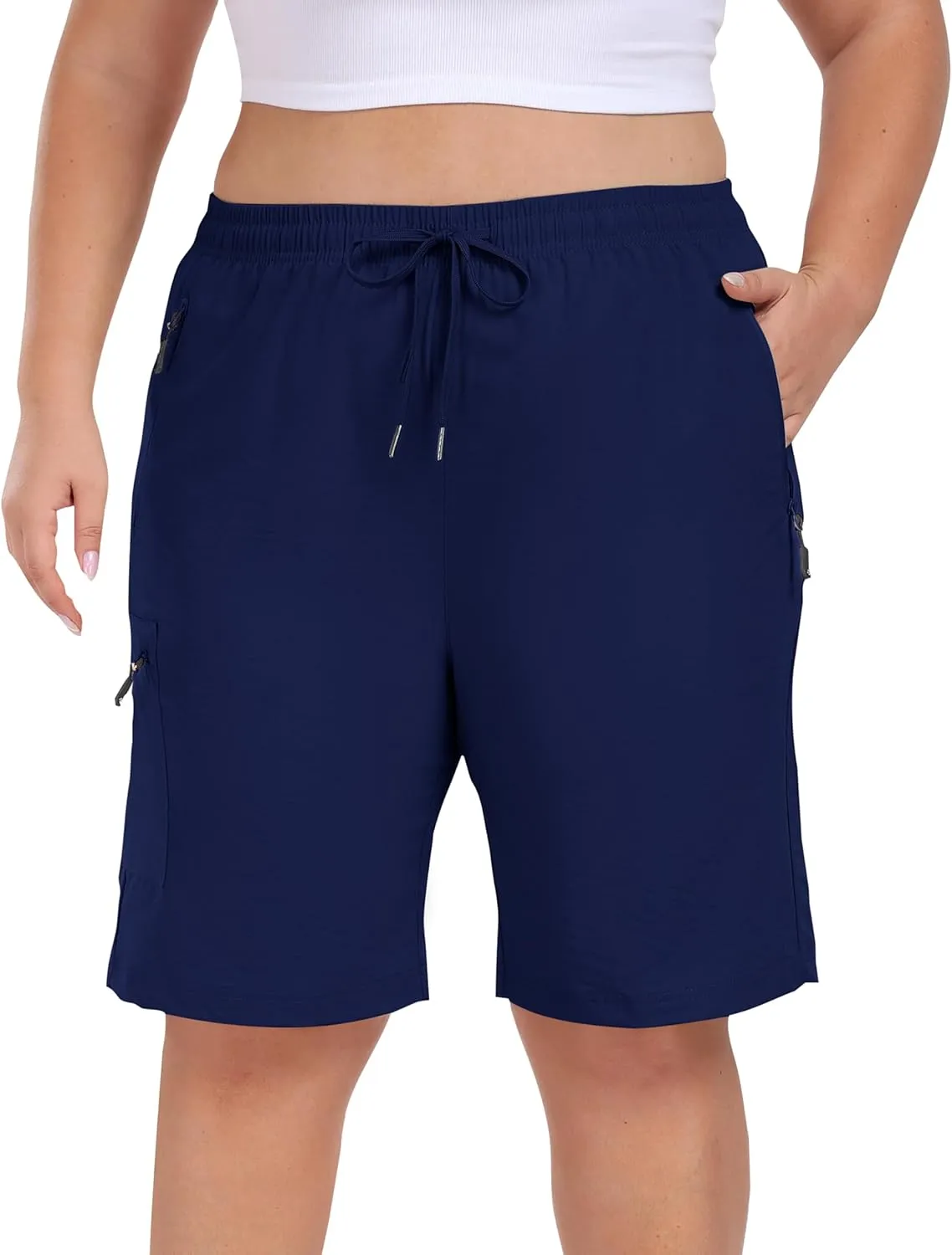 MoFiz Women's Plus Size Shorts Hiking Cargo Shorts Quick Dry Golf Active Shorts Lightweight Summer Shorts with Pockets