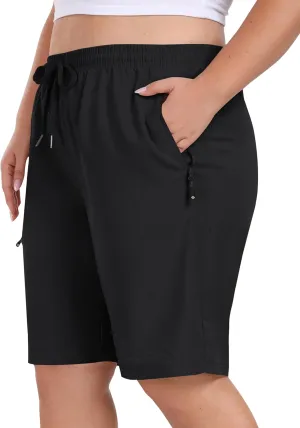 MoFiz Women's Plus Size Shorts Hiking Cargo Shorts Quick Dry Golf Active Shorts Lightweight Summer Shorts with Pockets