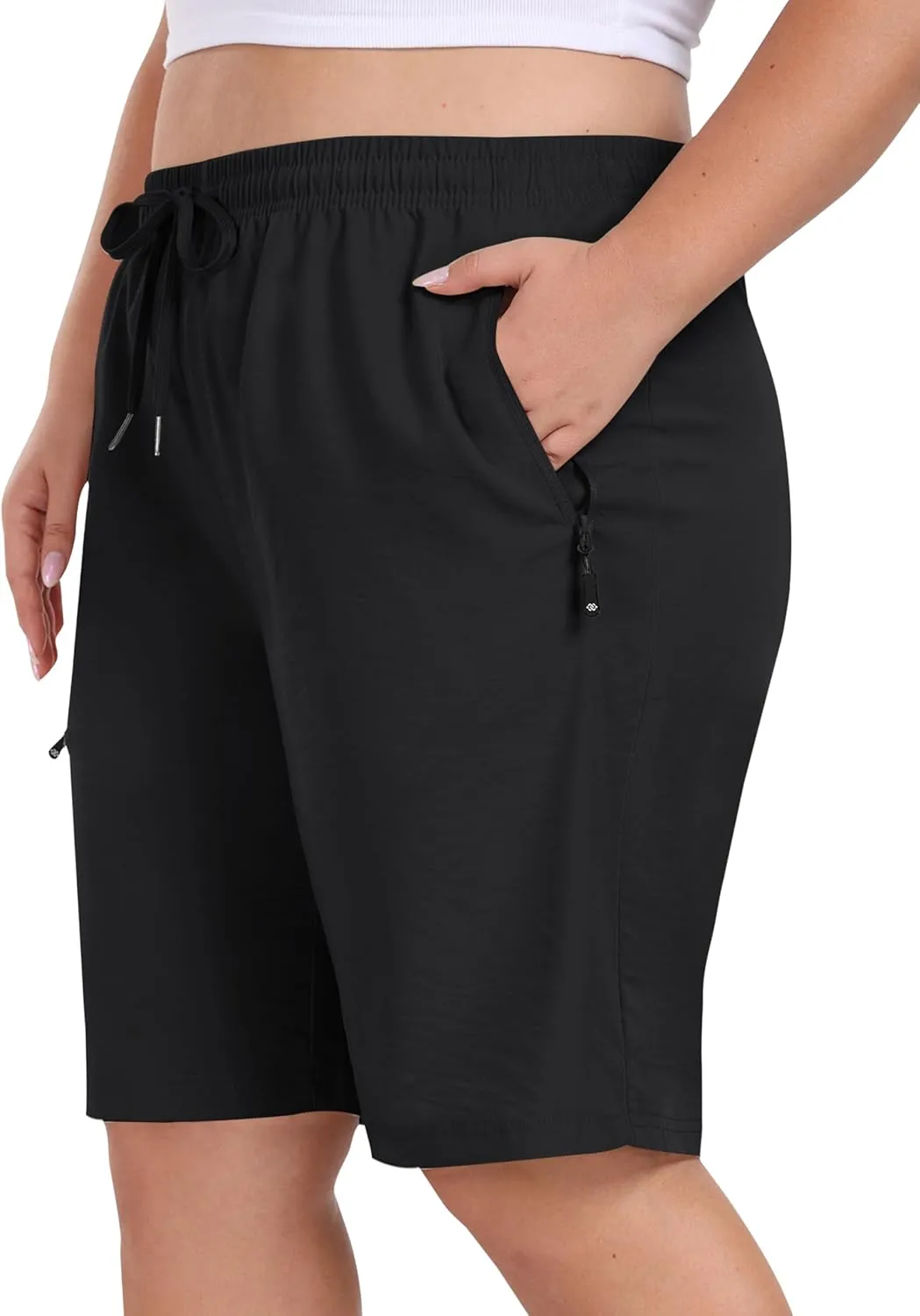 MoFiz Women's Plus Size Shorts Hiking Cargo Shorts Quick Dry Golf Active Shorts Lightweight Summer Shorts with Pockets