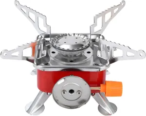 [Mokcoliy]【Mini Camping Grill】Professional Compact Gas Stove 0.45kg【Portable BBQ for Hiking】- Foldable Design with Heat- Coating, for Steak Grilling & Outdoor Cooking Gear Enthusiasts