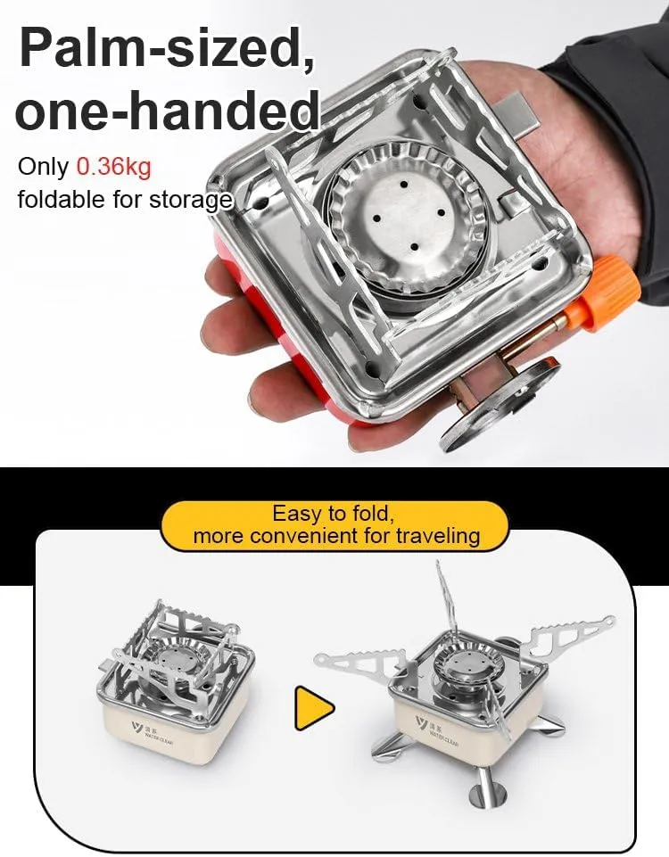 [Mokcoliy]【Mini Camping Grill】Professional Compact Gas Stove 0.45kg【Portable BBQ for Hiking】- Foldable Design with Heat- Coating, for Steak Grilling & Outdoor Cooking Gear Enthusiasts