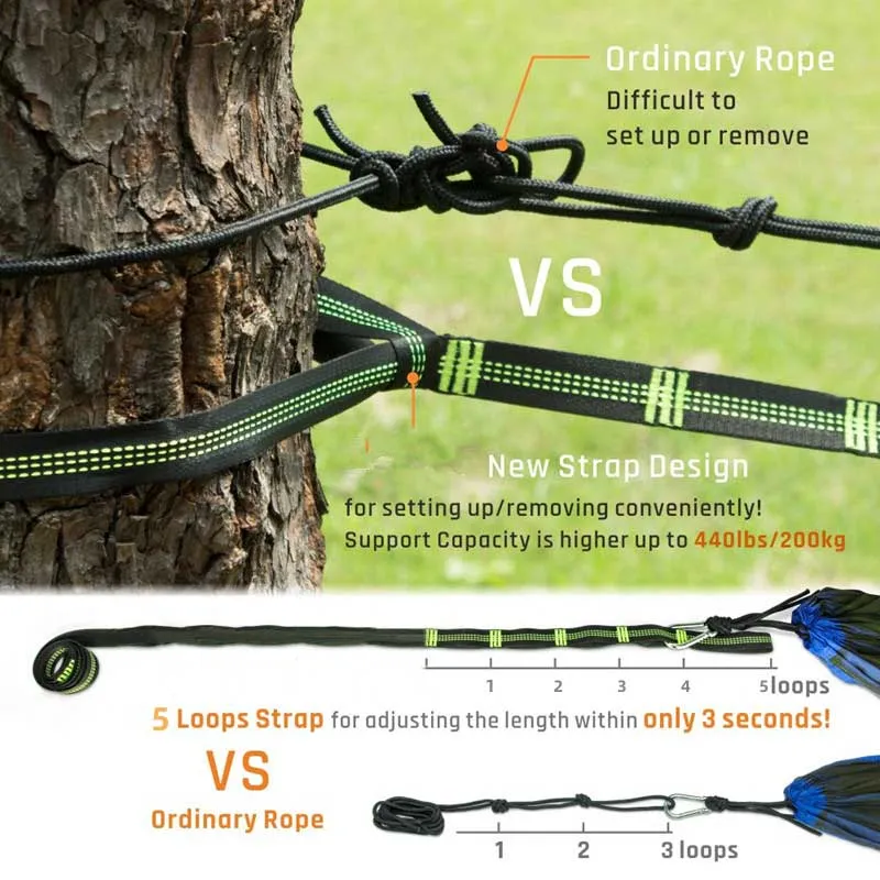 Mosquito-Net Equipped Portable Camping Hammock