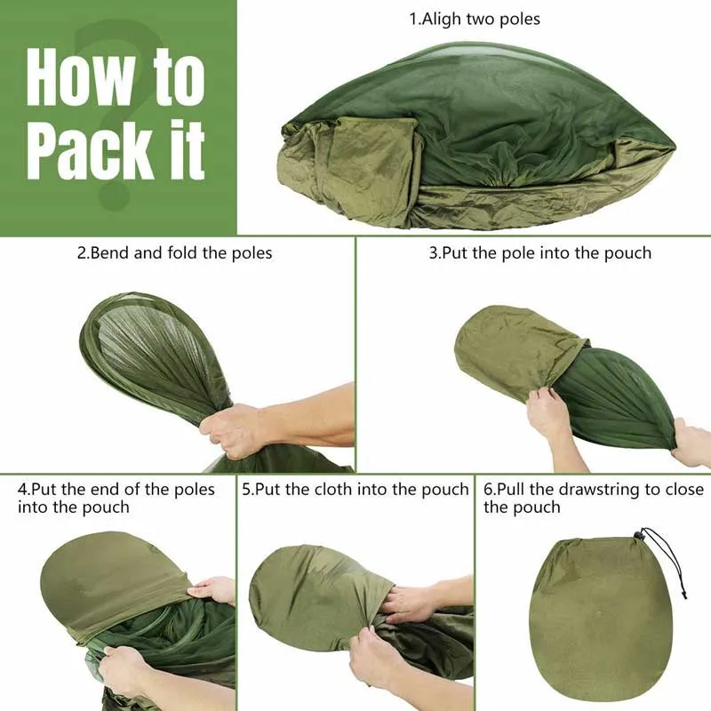 Mosquito-Net Equipped Portable Camping Hammock