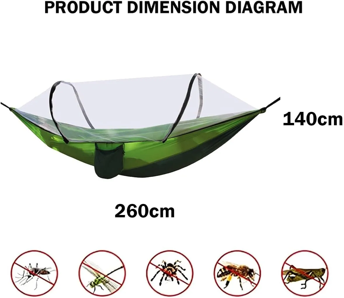 Mosquito Net for Hammock, Hammock Tent Strong Load-Bearing Capacity, Hammock Camping Breathable and Mosquito Proof, Suitable for Outdoor Use(Blue,260 * 140cm)