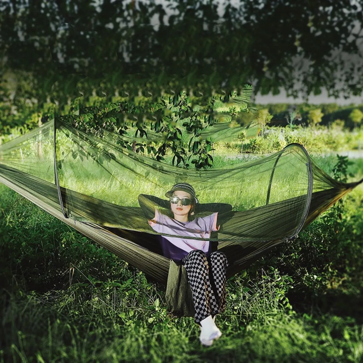 Mosquito Net for Hammock, Hammock Tent Strong Load-Bearing Capacity, Hammock Camping Breathable and Mosquito Proof, Suitable for Outdoor Use(Blue,260 * 140cm)