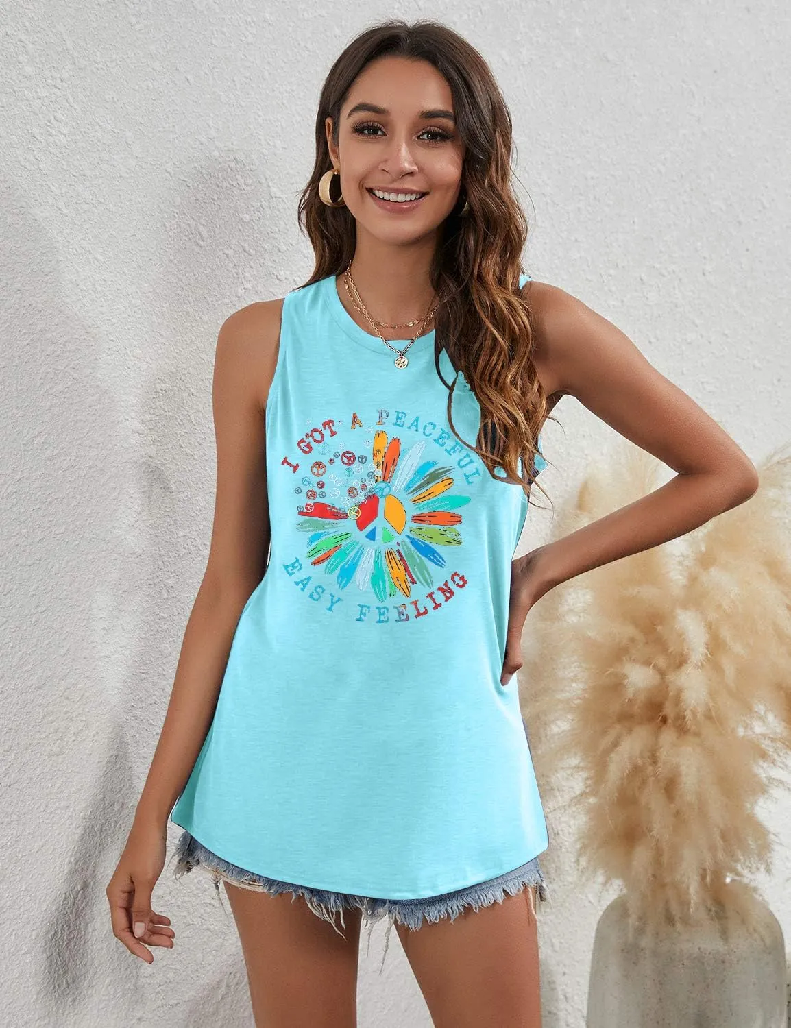 Mountain Sunrise Tank Tops Women Hiking Mountain Sleeveless T Shirt Tees Camping Vest Muscle Shirt