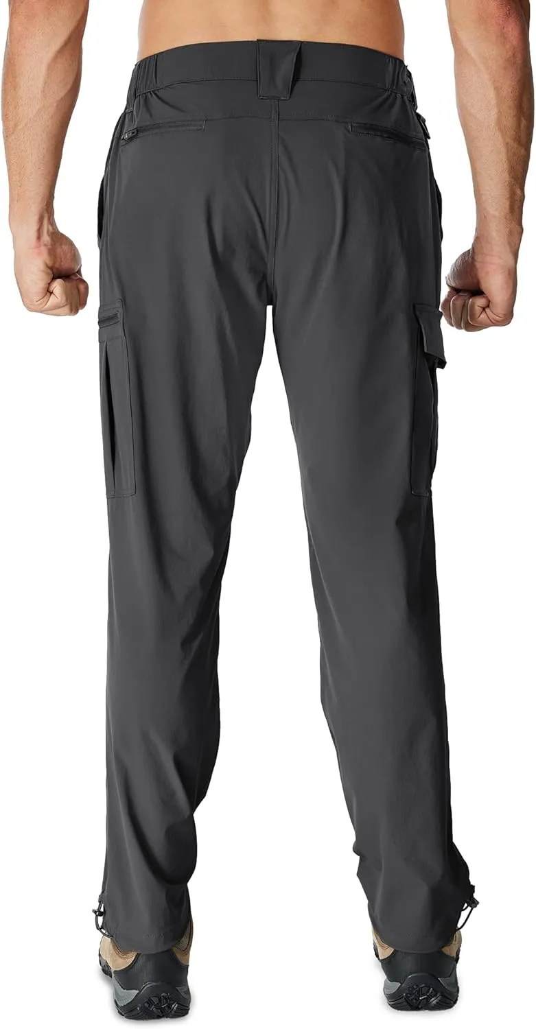 MOURCE Mens Quick-Dry Hiking Pants - Lightweight Water Resistant Cargo Pants for Men with 8 Pockets for Outdoor Activities