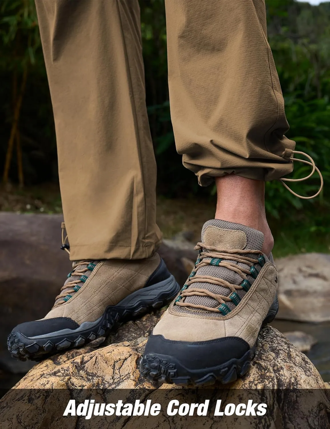 MOURCE Mens Quick-Dry Hiking Pants - Lightweight Water Resistant Cargo Pants for Men with 8 Pockets for Outdoor Activities
