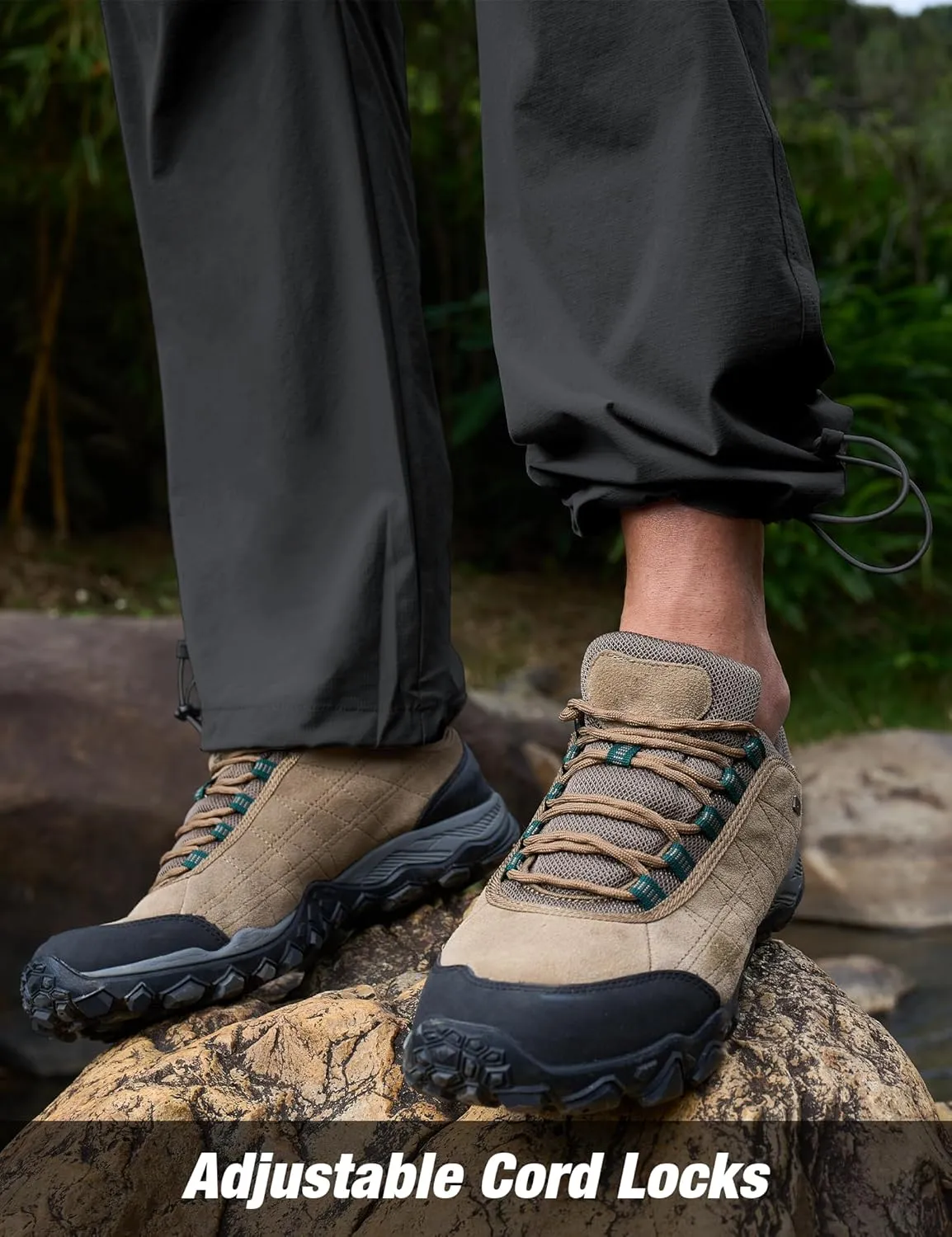 MOURCE Mens Quick-Dry Hiking Pants - Lightweight Water Resistant Cargo Pants for Men with 8 Pockets for Outdoor Activities