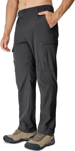 MOURCE Mens Quick-Dry Hiking Pants - Lightweight Water Resistant Cargo Pants for Men with 8 Pockets for Outdoor Activities
