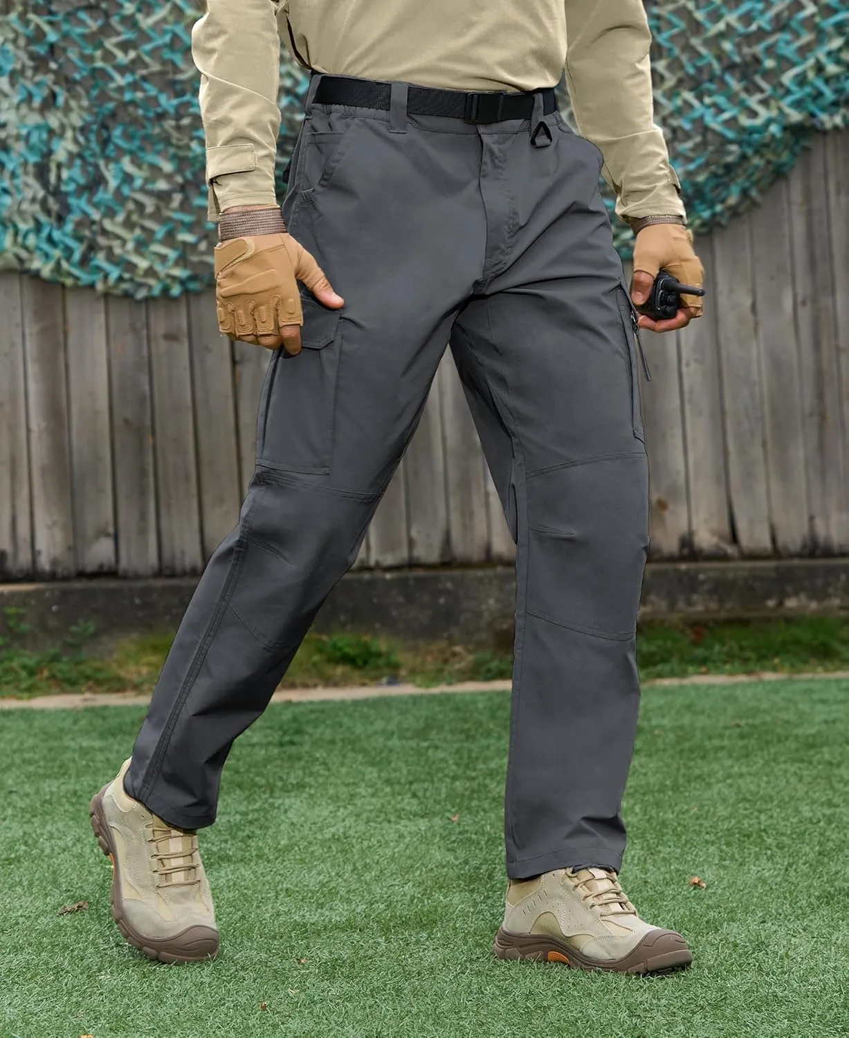 MOURCE Ripstop Tactical Pants for Men Stretch Breathable - Lightweight Quick Dry Mens Hiking Pants with 9 Pockets
